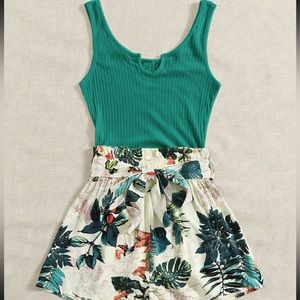 Green flower jumpsuite